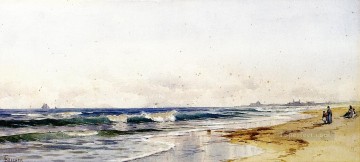 Playa Painting - Far Rockaway Beach junto a la playa moderna Alfred Thompson Bricher